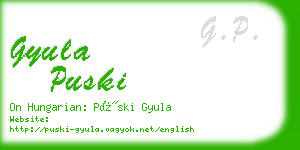 gyula puski business card